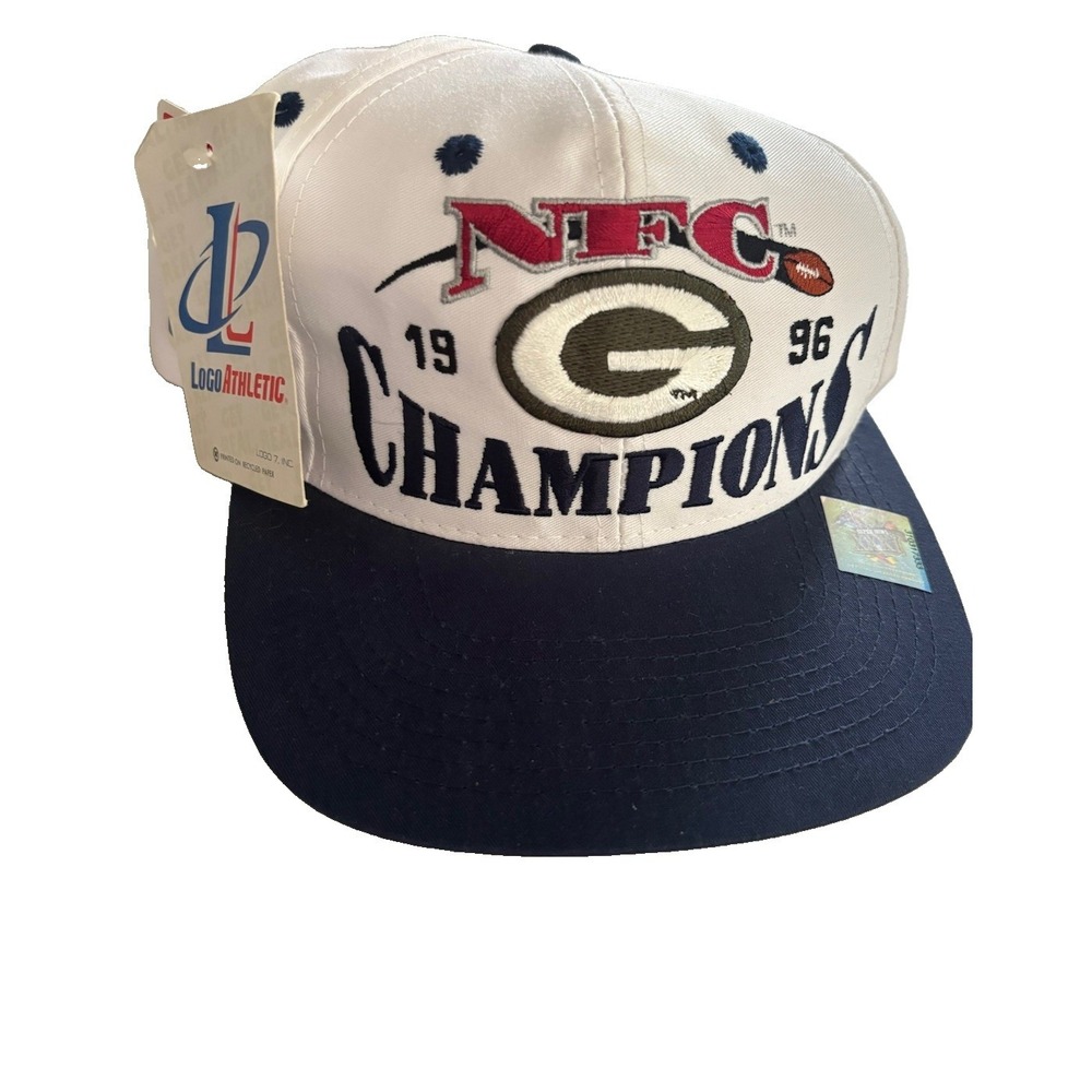 VTG 1996 Green Bay Packers NFC Champions Snapback Hat Logo Athletic NWT